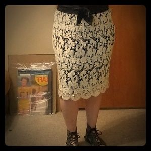 Lil cotton and silk lace skirt size 10.